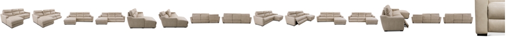 Furniture Gabrine 3-Pc. Leather Sectional with 2 Power Headrests & Chaise, Created for Macy's